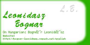 leonidasz bognar business card